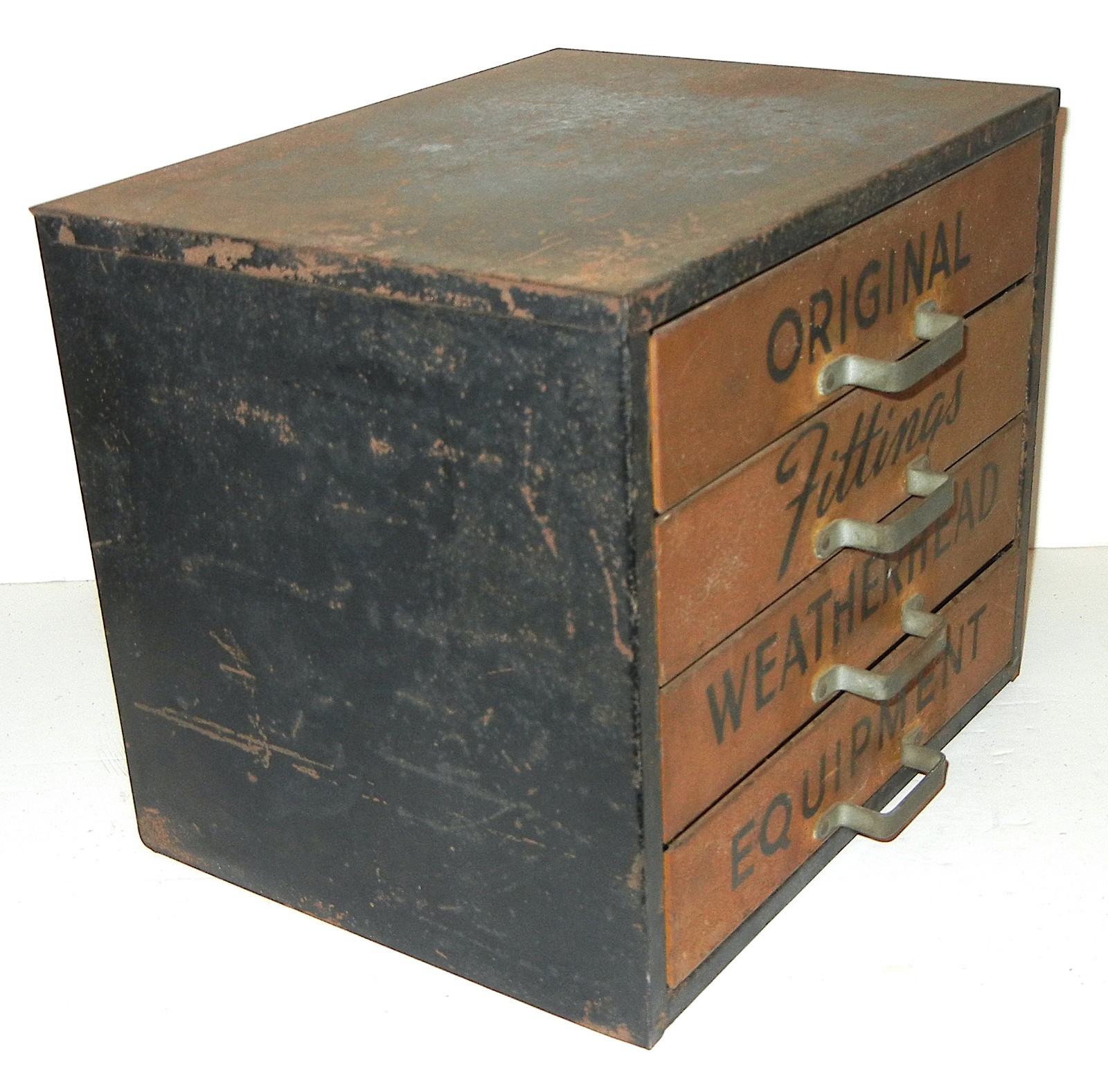 VINTAGE ORIGINAL WEATHERHEAD FITTINGS EQUIPMENT INVENTORY 4 DRAWER CABINET