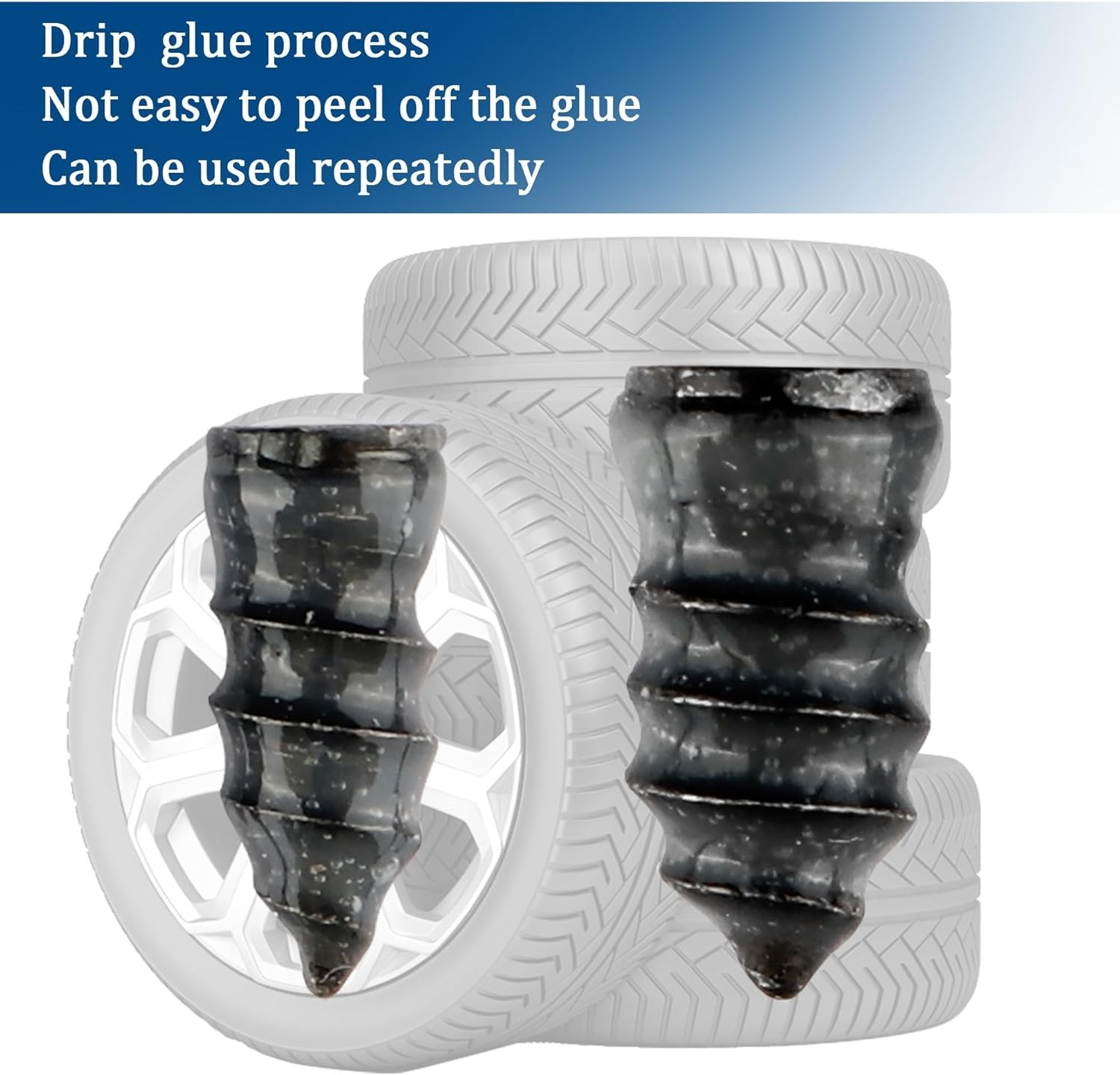 100Pcs Tire Repair Rubber Nails Tyre Puncture Repair Screws Kit with Screwdriver