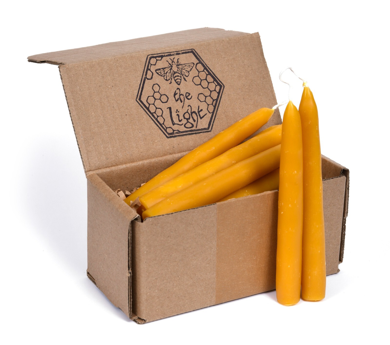 100% Pure Beeswax Taper Candles Dipped Style Unscented Choose Your Color & Size