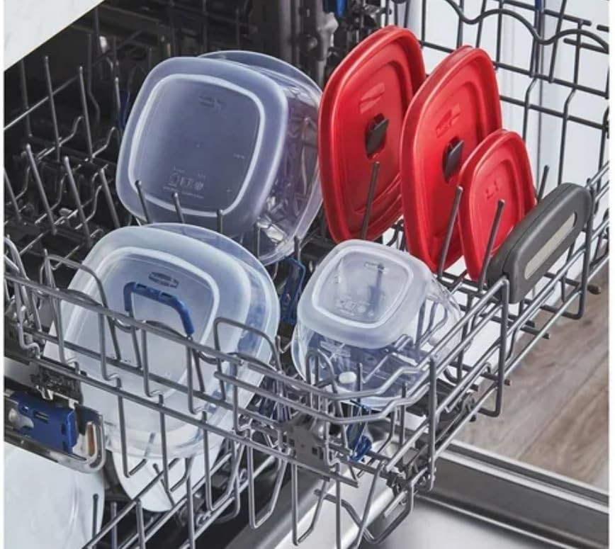 Rubbermaid 50-Piece EasyFind Lids Vented Food Storage Set BPA-Free Microwave ...