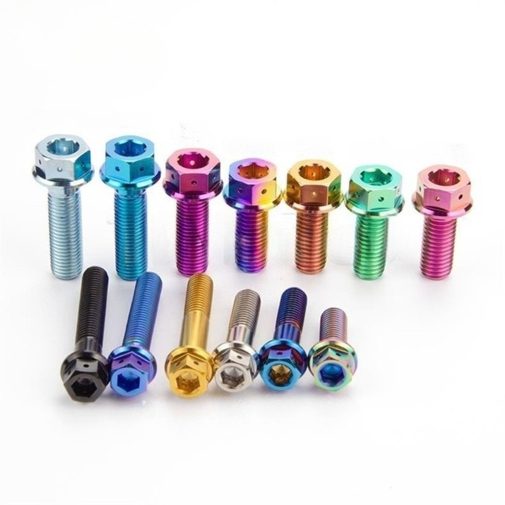 Titanium Bolt Flange Head M8x1.25mm Hex Screw 15 20 30 35 40 45 50 55mm