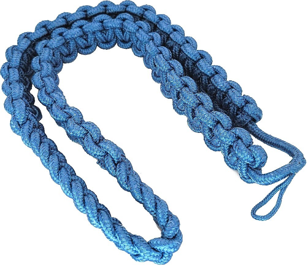 Genuine U.S. ARMY SHOULDER CORD 2723 INTERWOVEN ONE COLOR INFANTRY BLUE