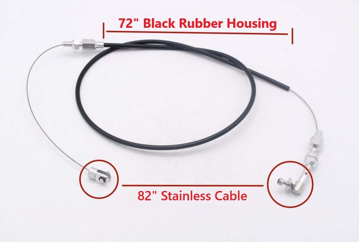 6ft long 72in Universal Throttle Cable Replacement Black Rubber Car Truck