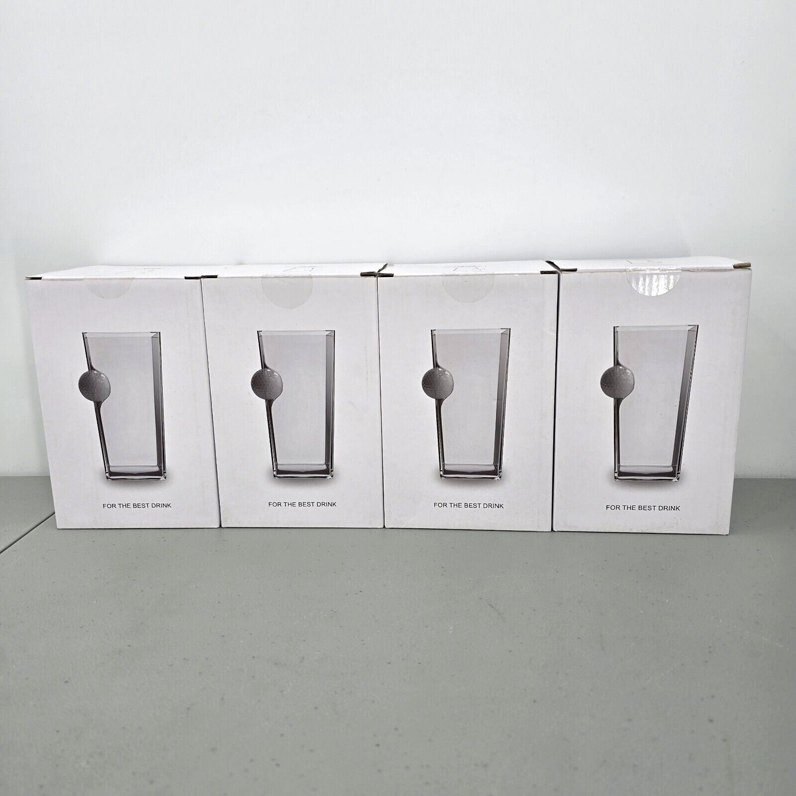 Golf Ball Highball Set Beer Glass Pint Drink 16 oz Cup Gift Dad Holiday Lot