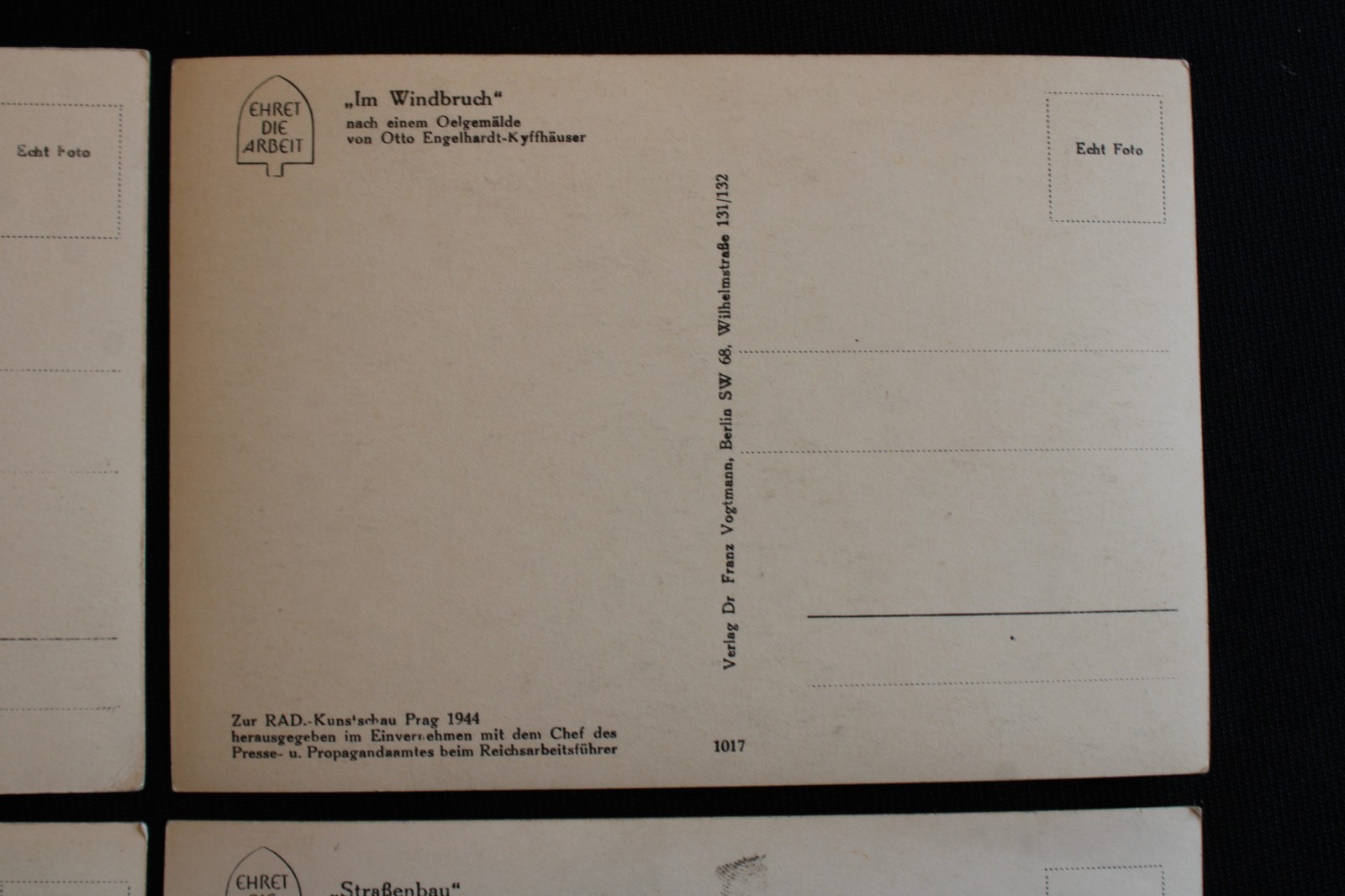 LOT OF 4 UNUSED WWII GERMAN MILITARY POSTCARDS