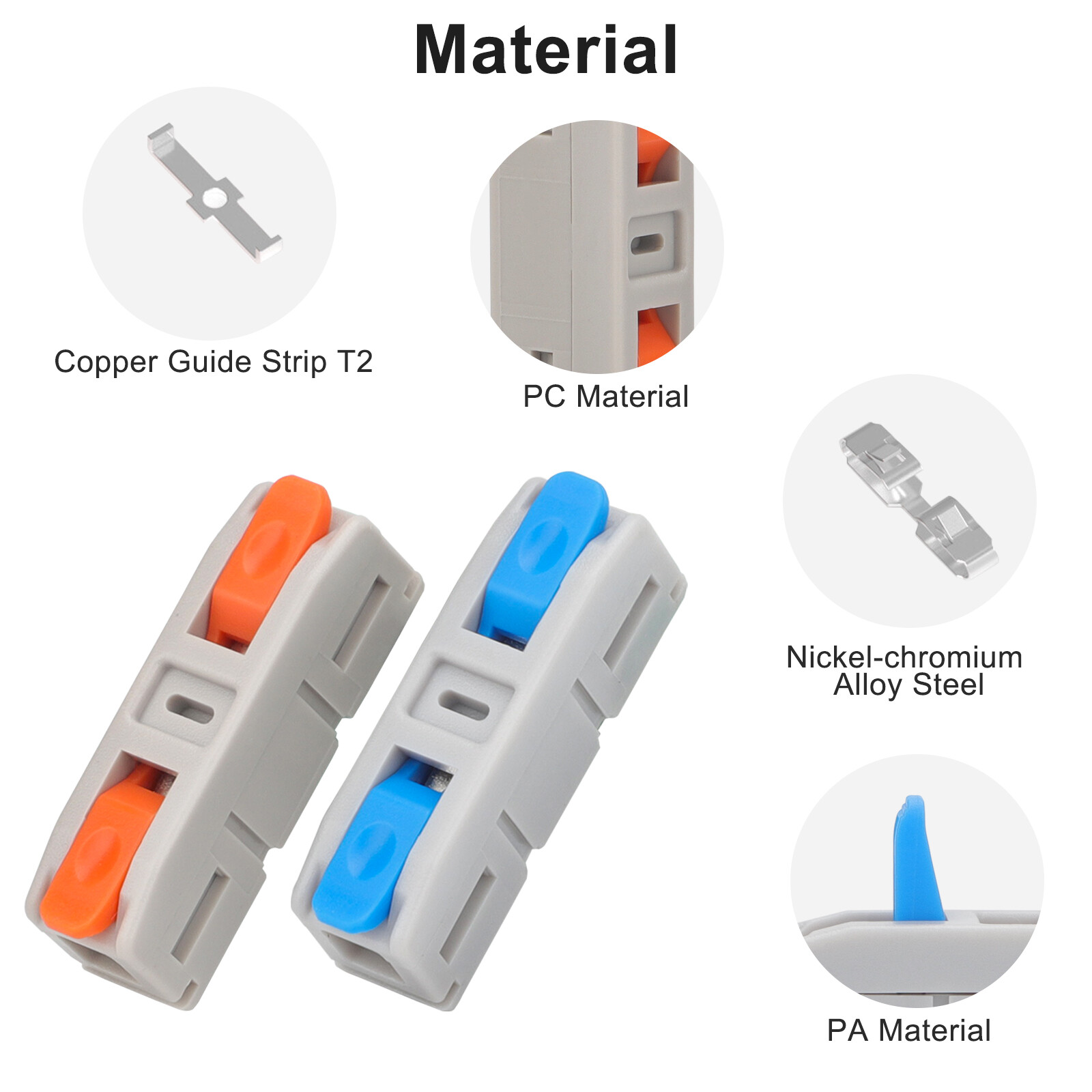 100pcs Quick Connect Lever Wire Connectors Compact Inline Splicing Terminals 24A