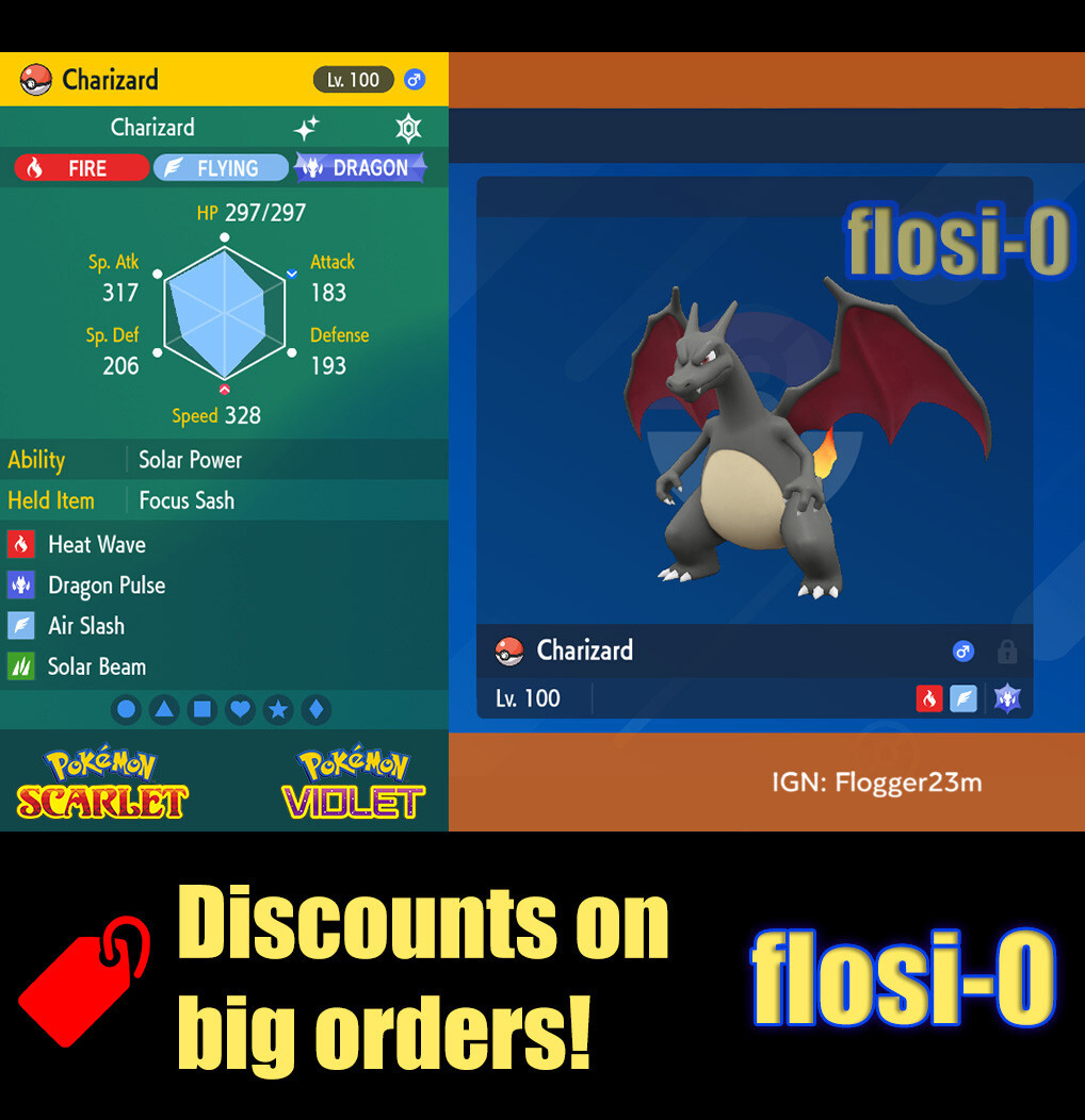 6IV Shiny Charizard Pokemon Scarlet and Violet