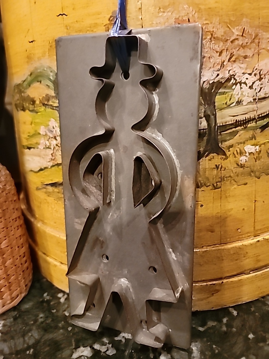 Antique Cookie Cutter Amish Man RARE Tin Handmade Pennsylvania LARGE 9 1/2×4 1/2