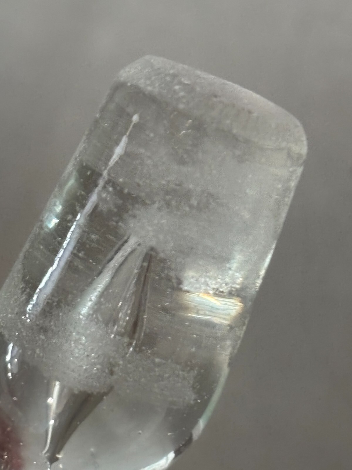 VTG Rainbow Ruffled Glass Crackle Decanter & Stopper Red Clear Rigaree Free Ship