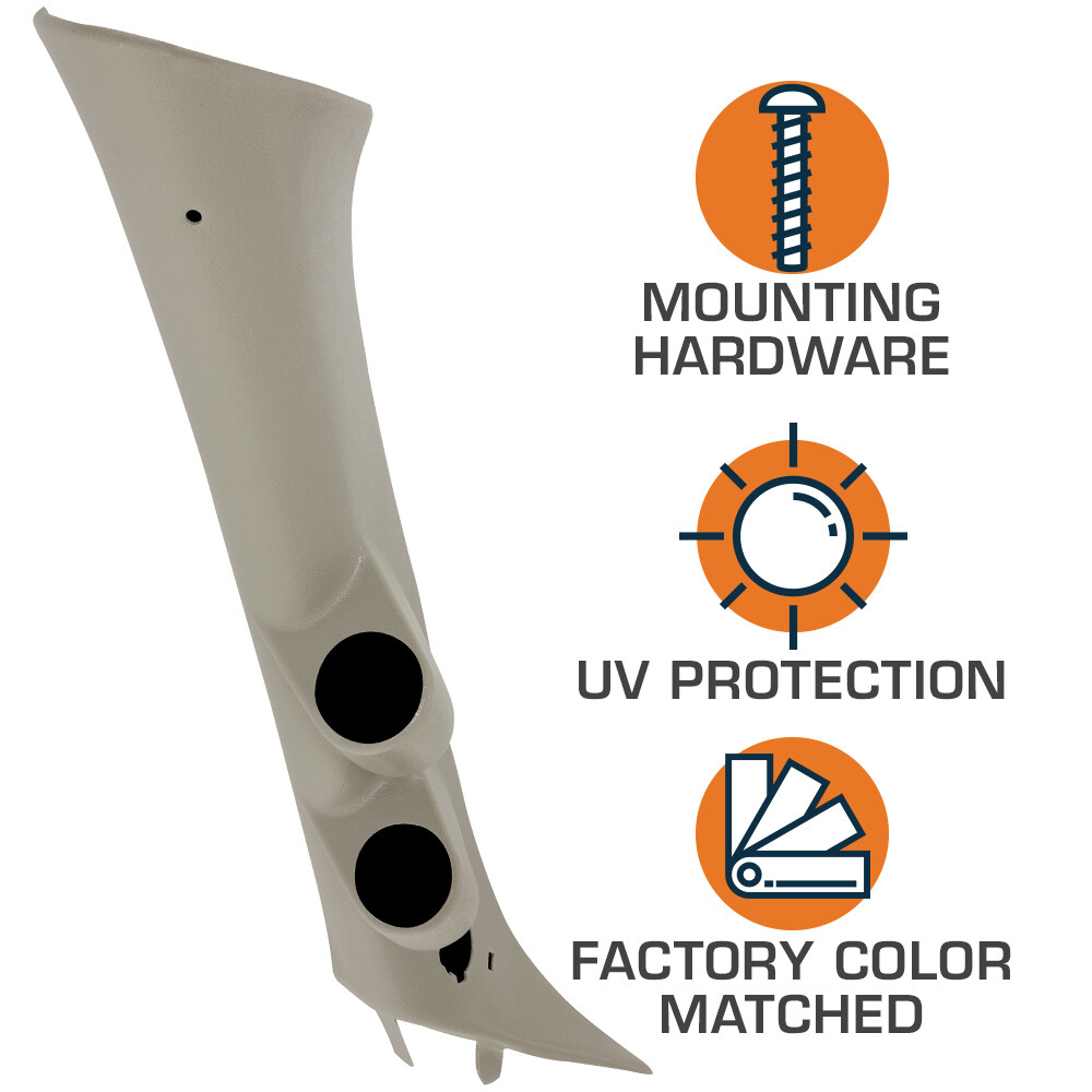 GlowShift Dual Gauge 52mm Pillar Pod with Speaker Hole for 07-13 Chevy Silverado