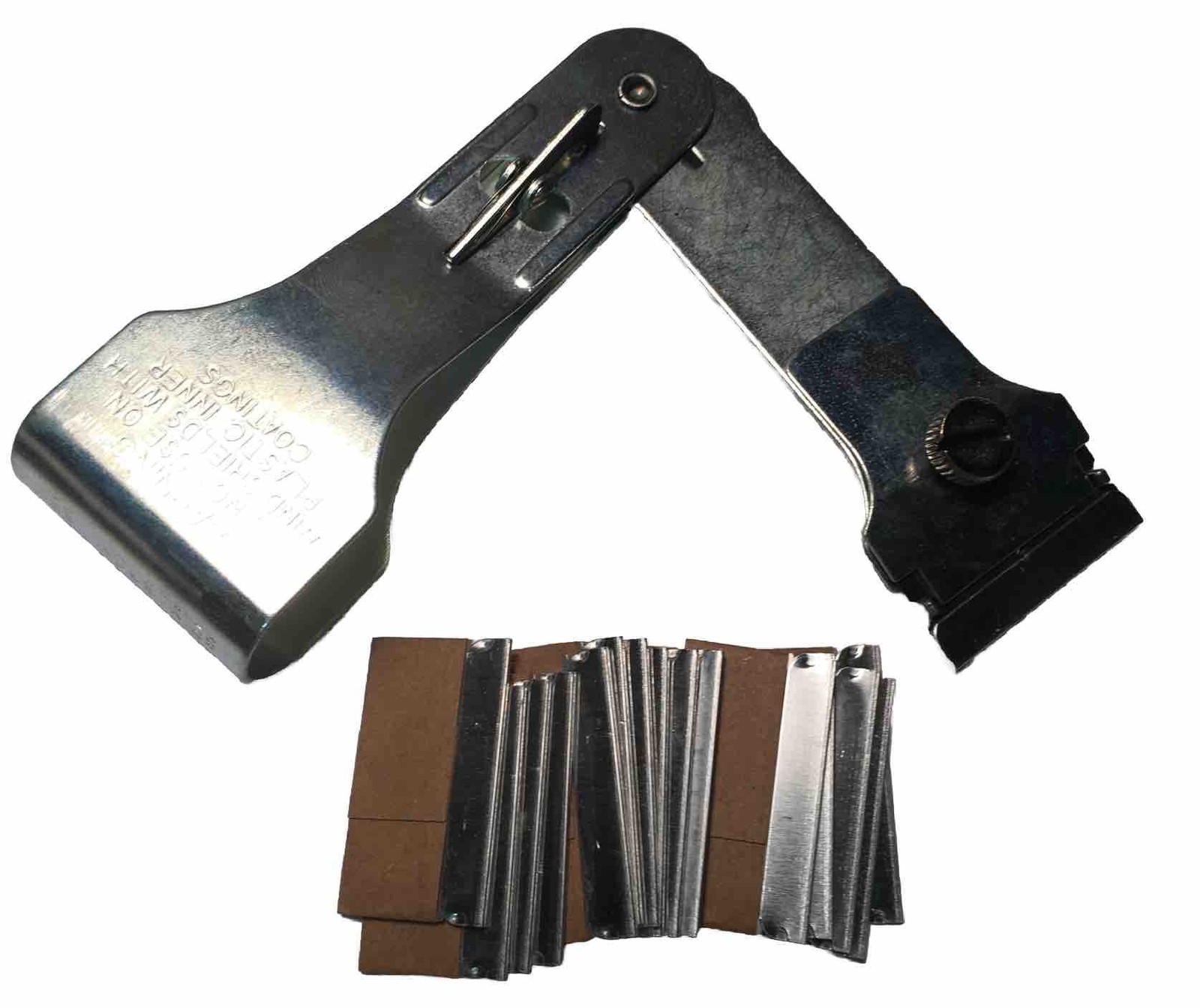 Metal 3-Way 8" Safety Razor Blade Scraper Tool + 20 .09 Extra Blades