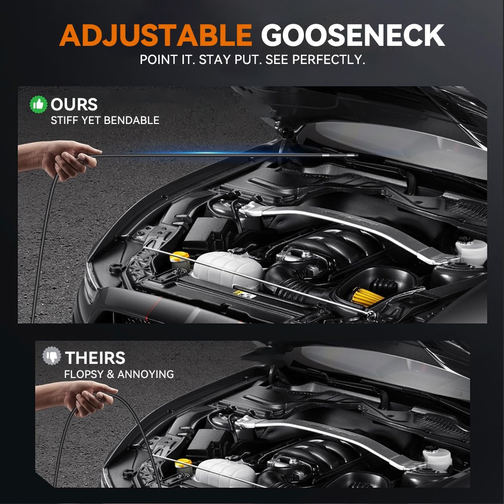 NEW SALE! 2-Way Articulating Borescope Camera w/ Light Endoscope 360° Inspection