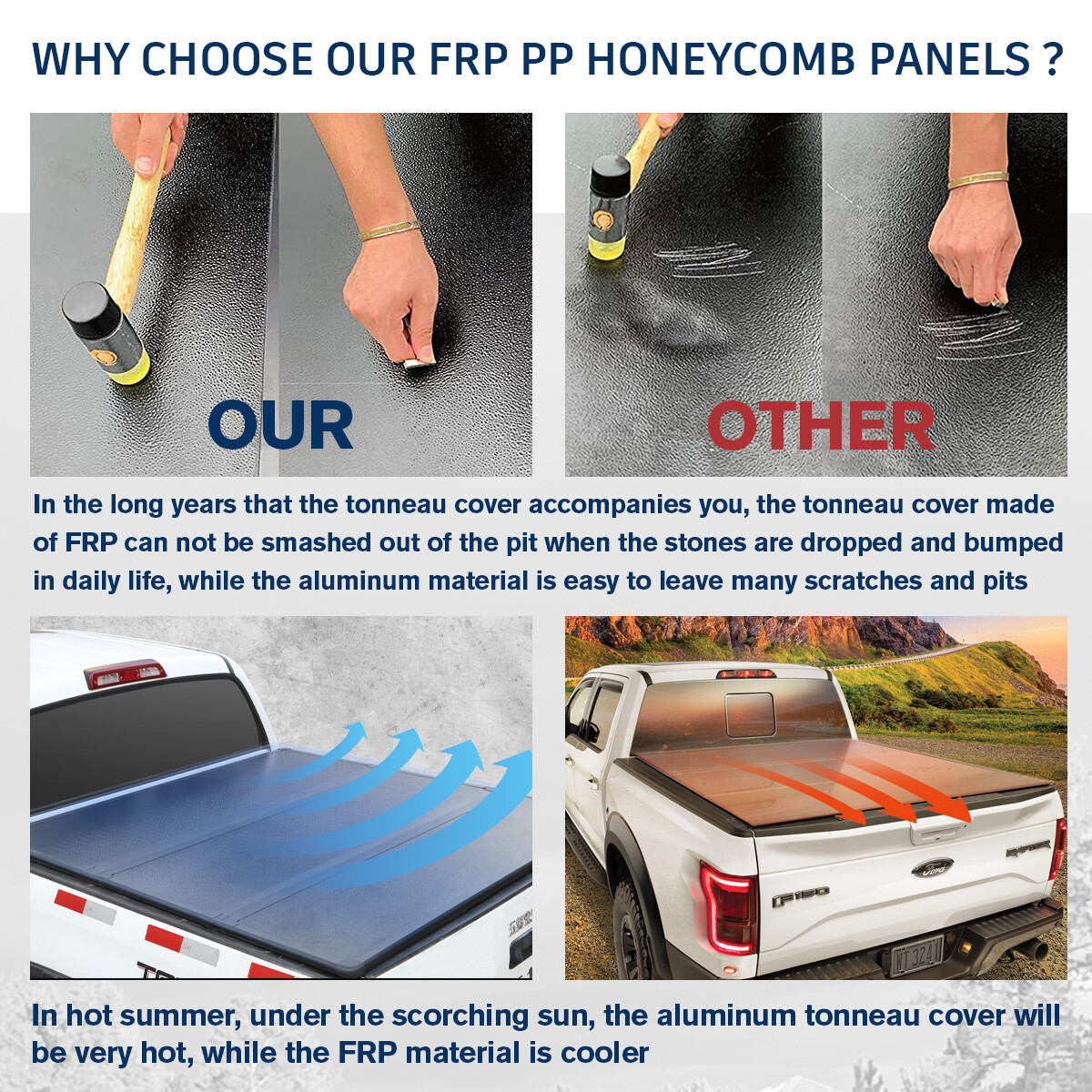 6.8FT Hard Tri-Fold Tonneau Cover Truck Bed for 1999-2024 F250 F350 SuperDuty