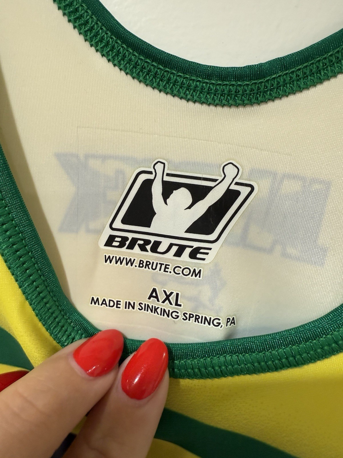 Brute Wrestling Singlet Adult XL Jamaica Jamrock Grappling Sublimated Bib