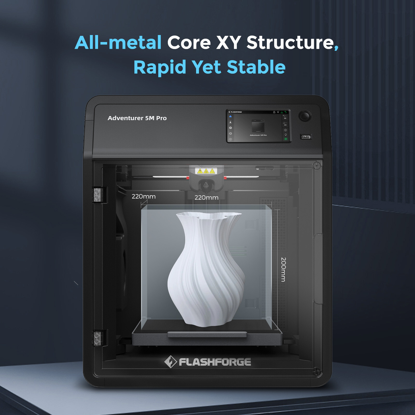 FLASHFORGE 3D Printer Adventurer 5M Pro Enclosed Core XY All-Metal Structure US