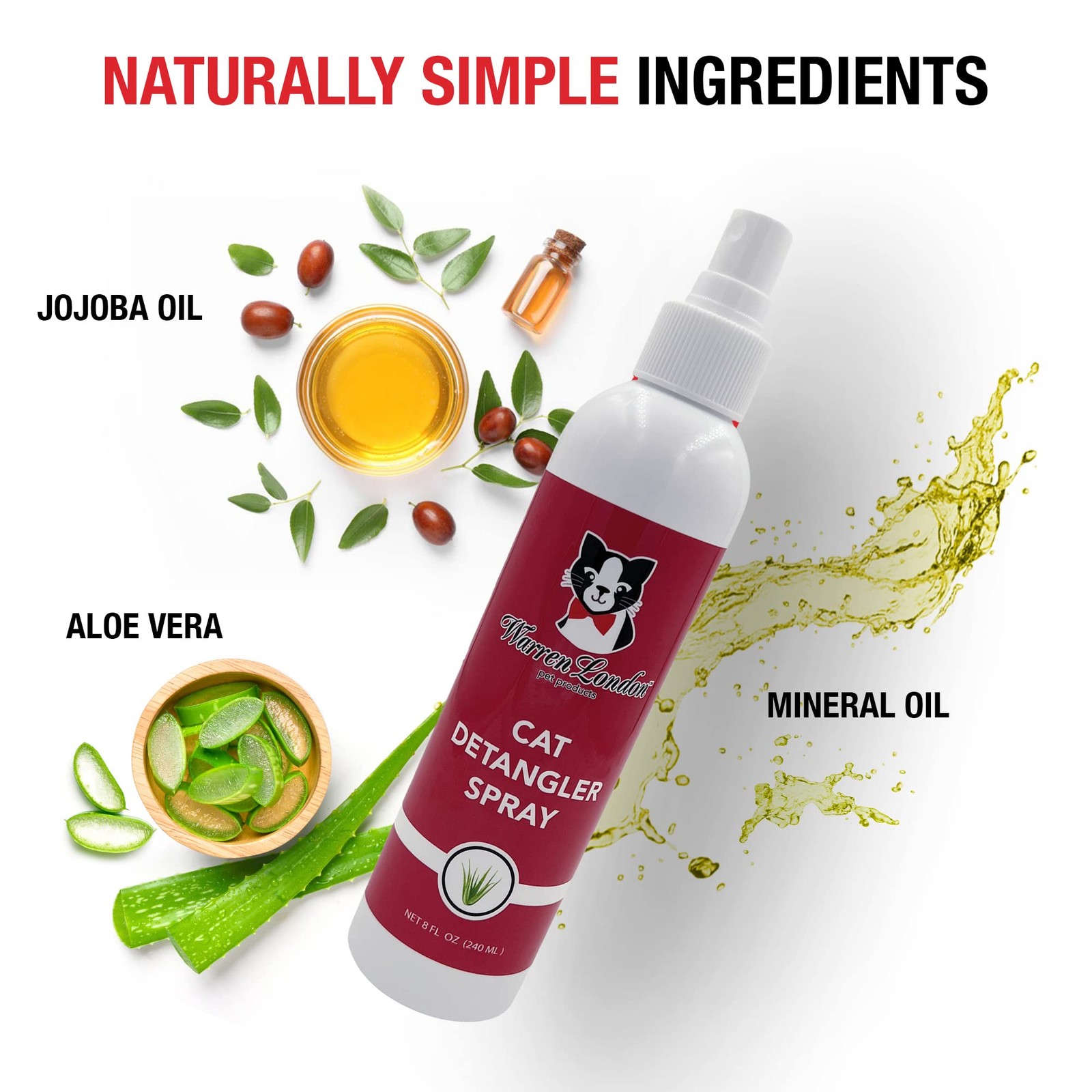 Cat Detangler Spray for Matted Hair | Leave in Conditioner Pet Detangling Spr...