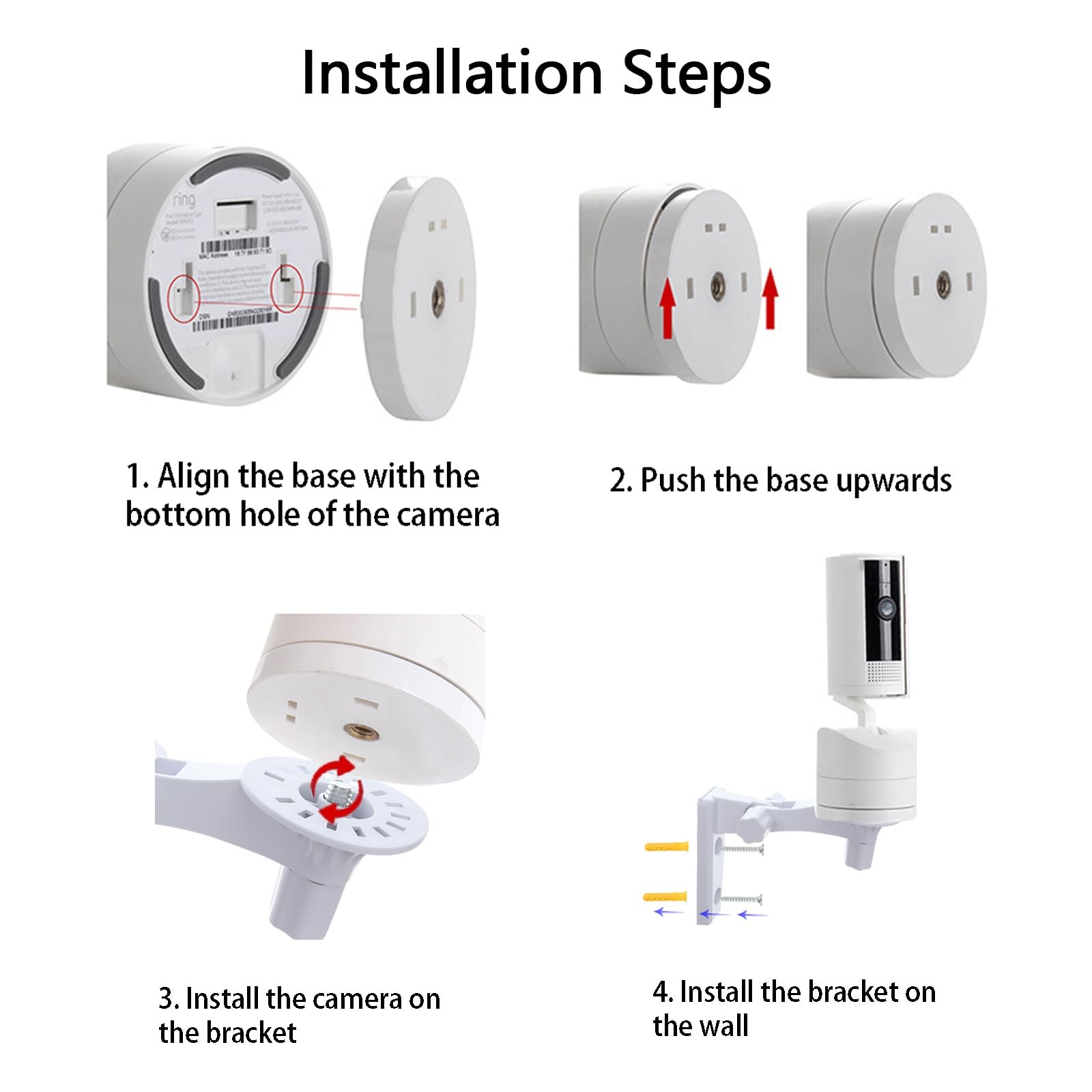 Wall Mount Only Compatible with Ring Pan-Tilt Indoor Cam (2024 White