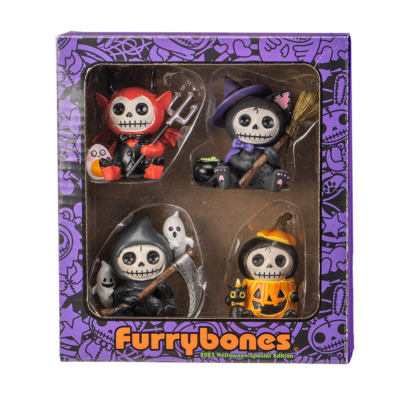 NEW 2023 Furrybones Halloween Box Set Skeleton Witch Devil Reaper FREE U.S. SHIP