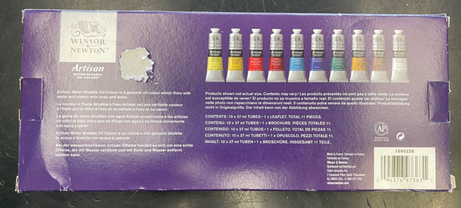 Winsor & Newton Artisan Water Mixable Oil Color Paint Set, 1.25-Oz (37Ml) Tubes,