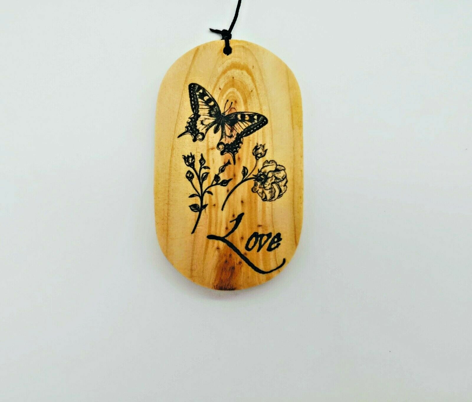 Wind Chimes Natural Wood & Metal Love Wind Chime 5 Tubes Wooden 26" Windchimes