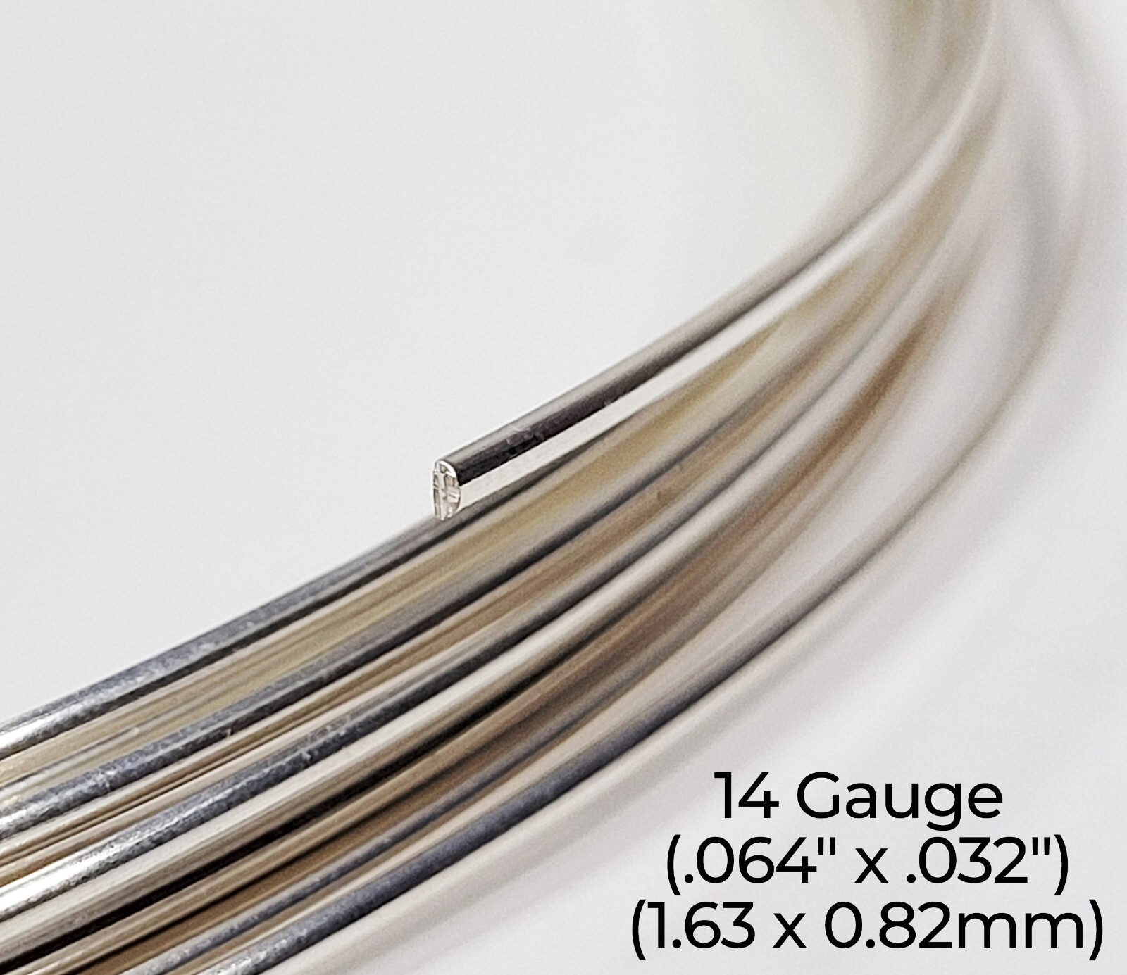 940 Argentium Silver Wire | Half Round, Half Hard | 8-22 Gauge | 1-10 Ft | USA