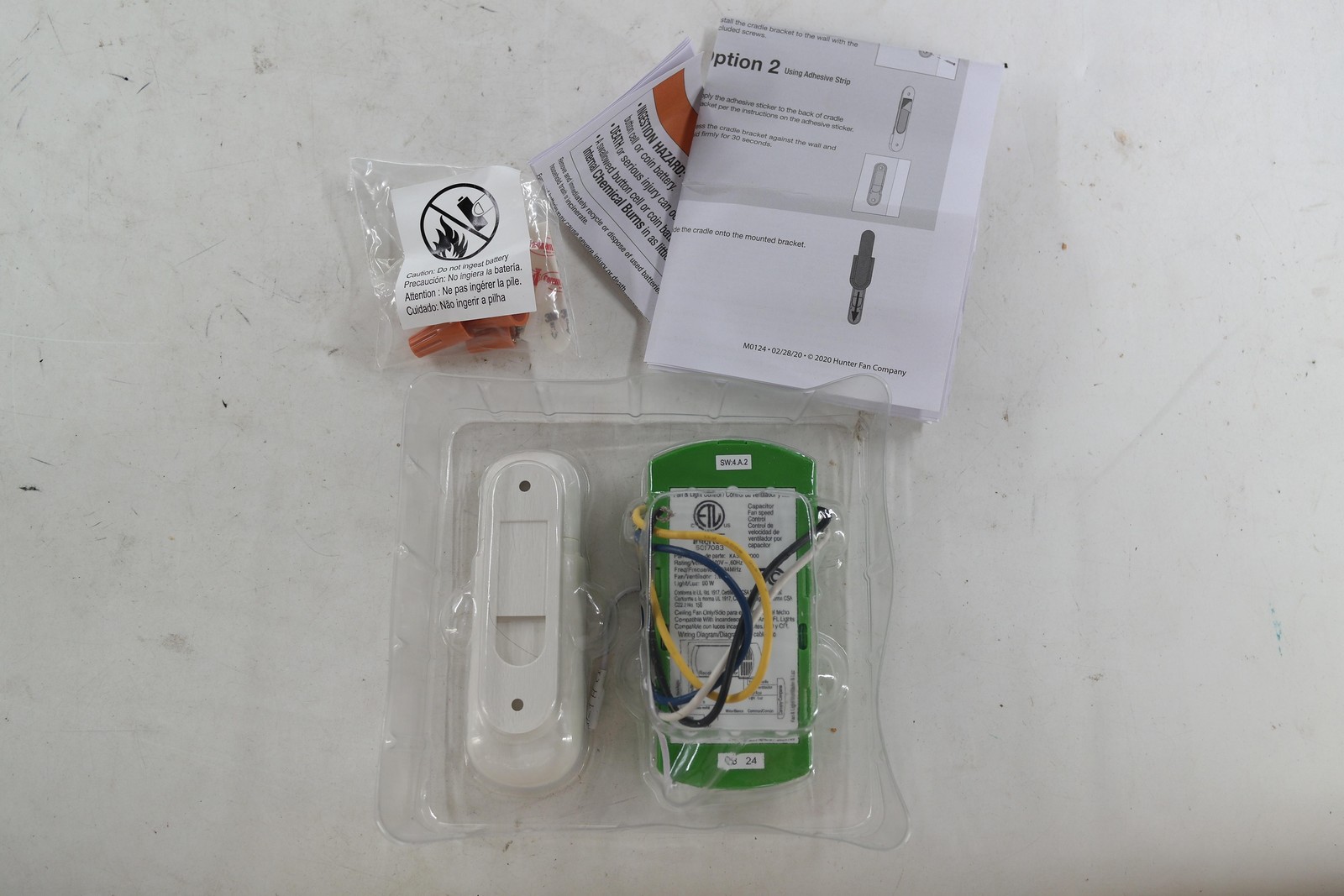 Hunter 99392 Ceiling Fan Remote Control Universal 3-Speed White Indoor Outdoor