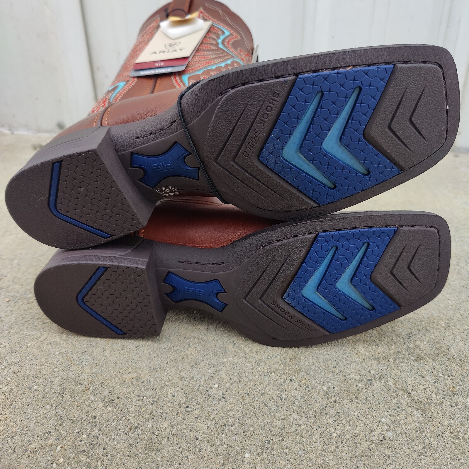 Ariat Rockdale Womens Sz 11 B Brown Distressed Leather Cowboy 12" Boots 1004238