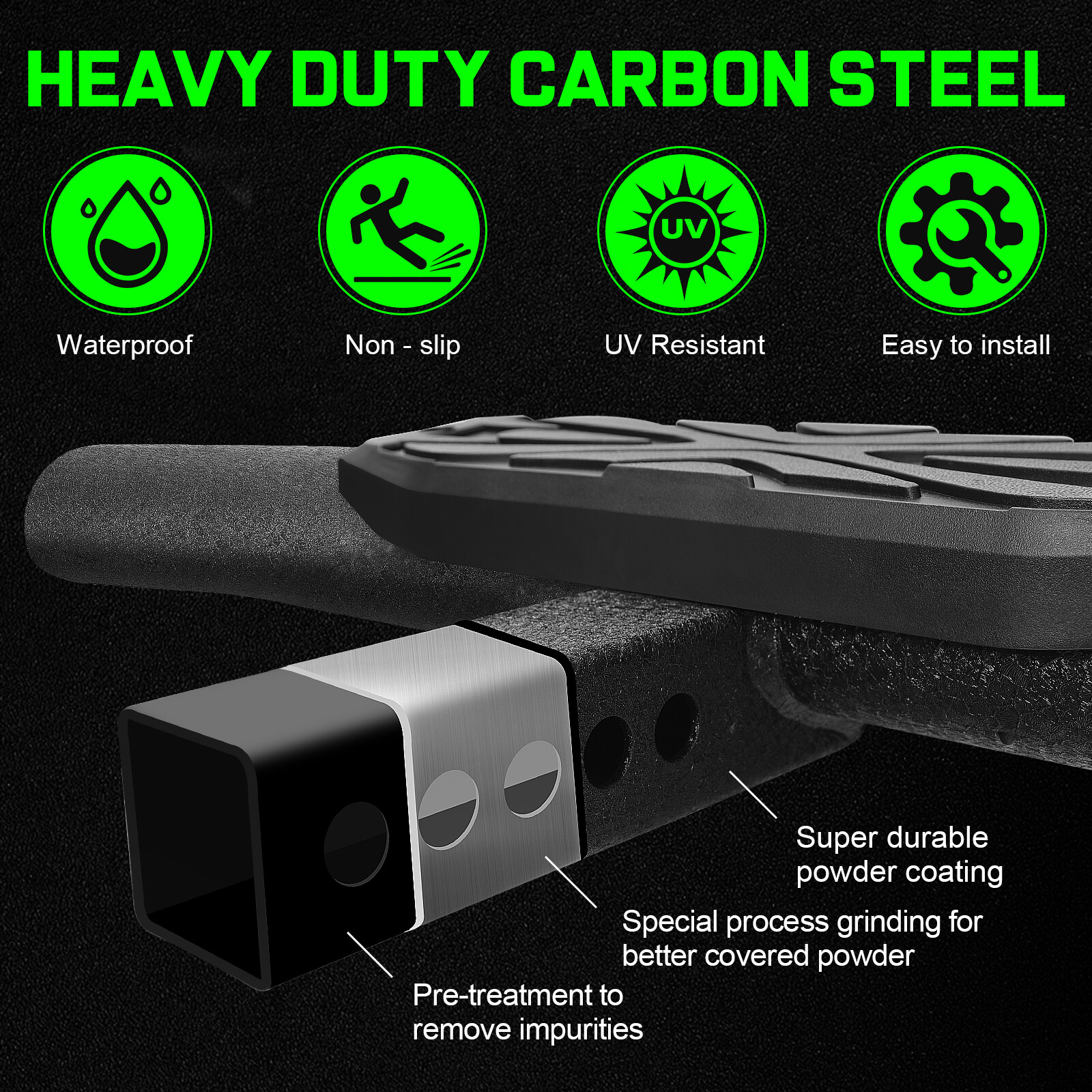 Universal Bumper Tow Hitch Step Trailer for SUV Trucks Pickups with 2" Receiver