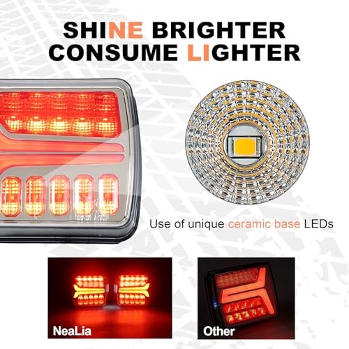 Magnetic Wireless Trailer Lights, Rechargeable LED Trailer Light for Black