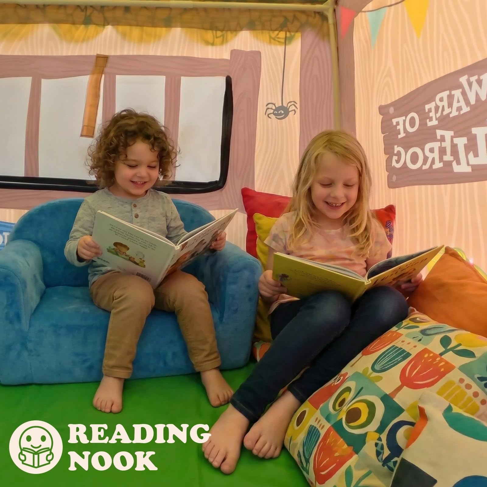 SweHouse Kids Play Tent Indoor Clubhouse Tent for Toddler with Roll-up Door ...