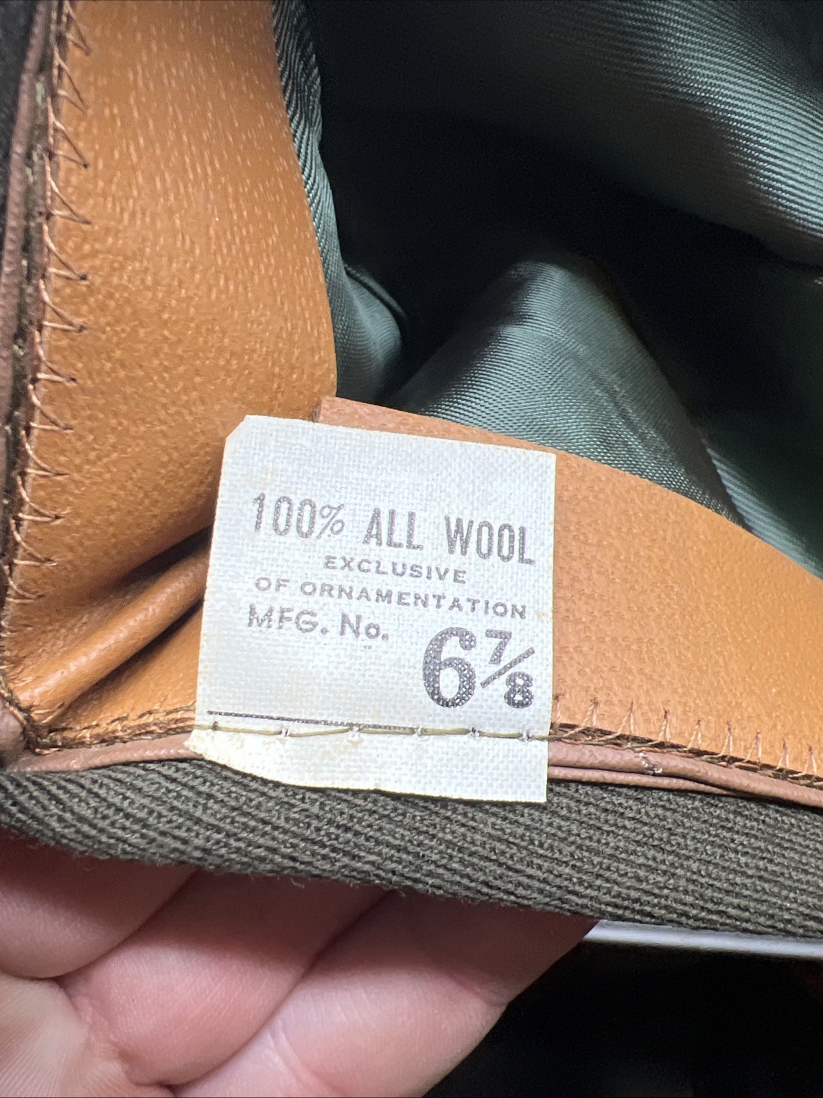 WW2 US Army Officer Overseas Cap OD Size 6 7/8 (FF392