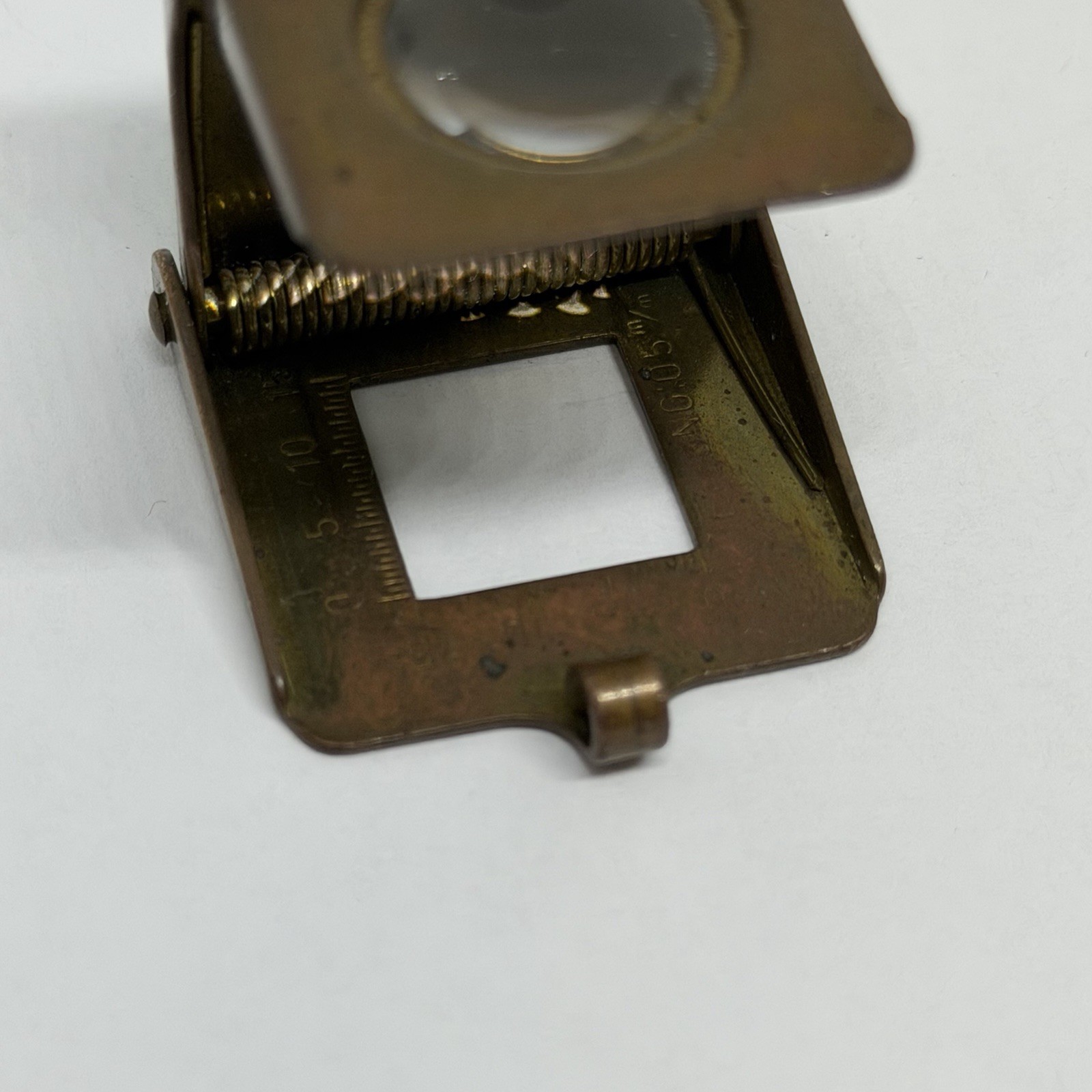 Small Vintage S&V Brand Germany Brass Folding Map Magnifying Glass Loupe - Nice