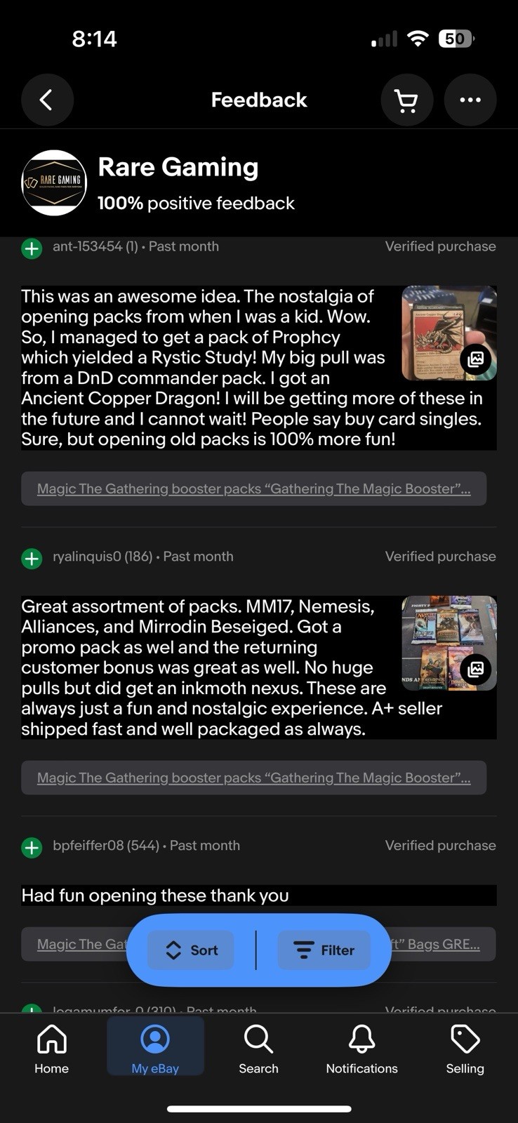 Magic The Gathering booster packs “Gathering The Magic Booster” Bags GREEN