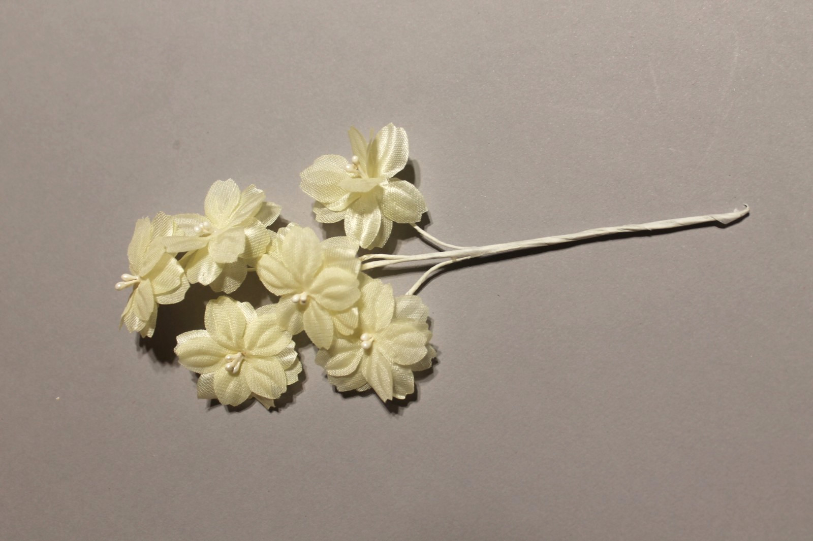 SPRIG OF VINTAGE PALE YELLOW PETITE FLOWERS-ALMOST APPEAR TRANSLUCENT-60'S