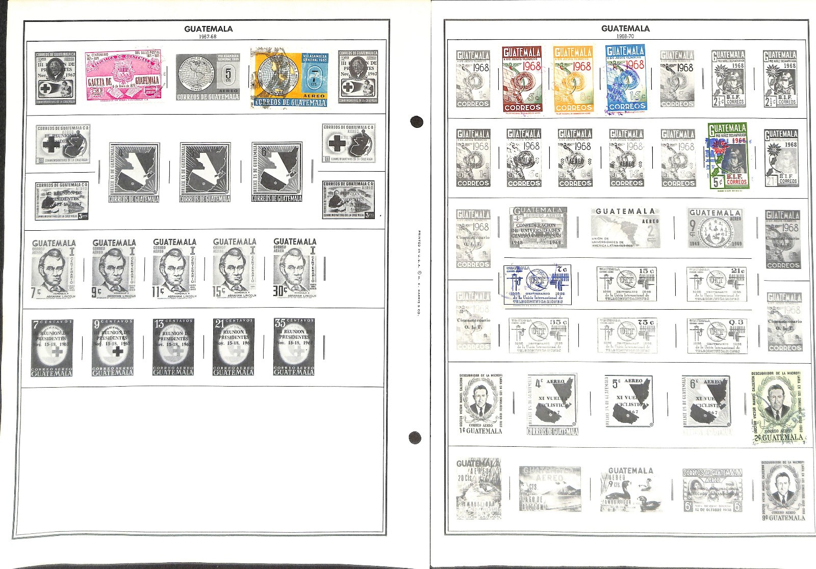 Guatemala Stamp Collection on 25 Harris Pages, 1902-1986 (BH)