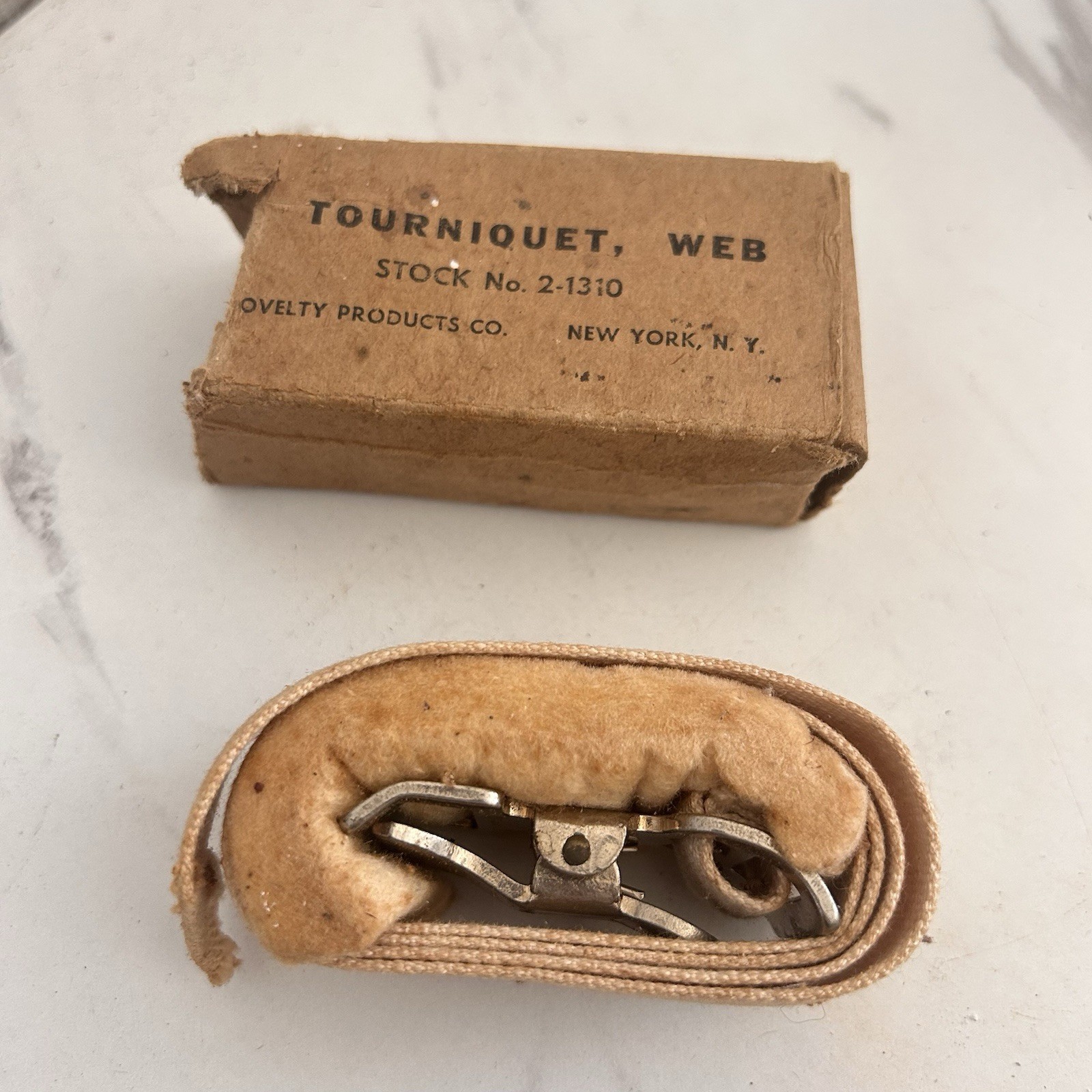 Vintage Tourniquet Web Stock 2-1310 Novelty Products Co NY Medical Military WWII