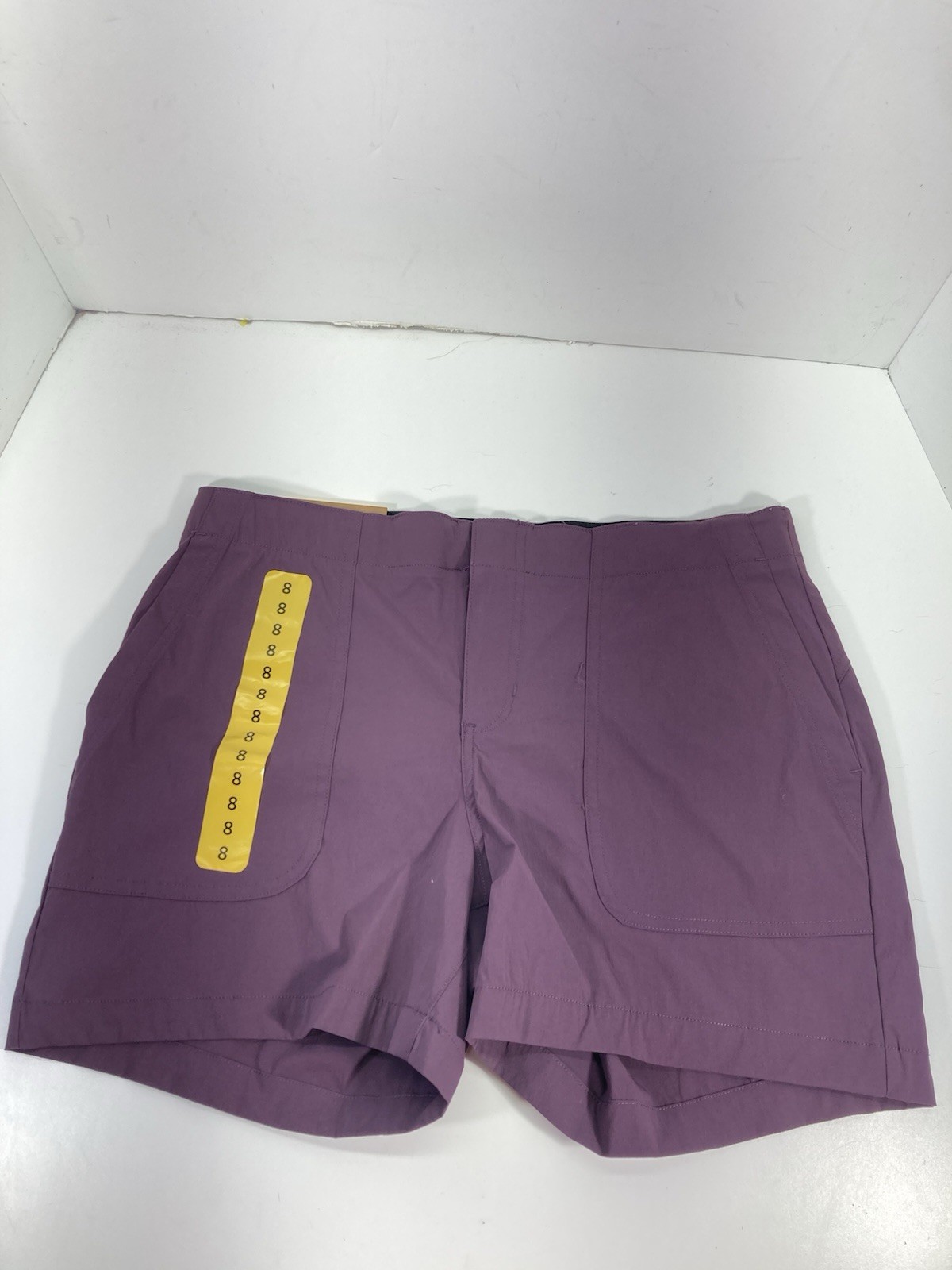 Eddie Bauer Performance Hiker Shorts Women 8 32X7 Purple Eggplant Stretch NWT