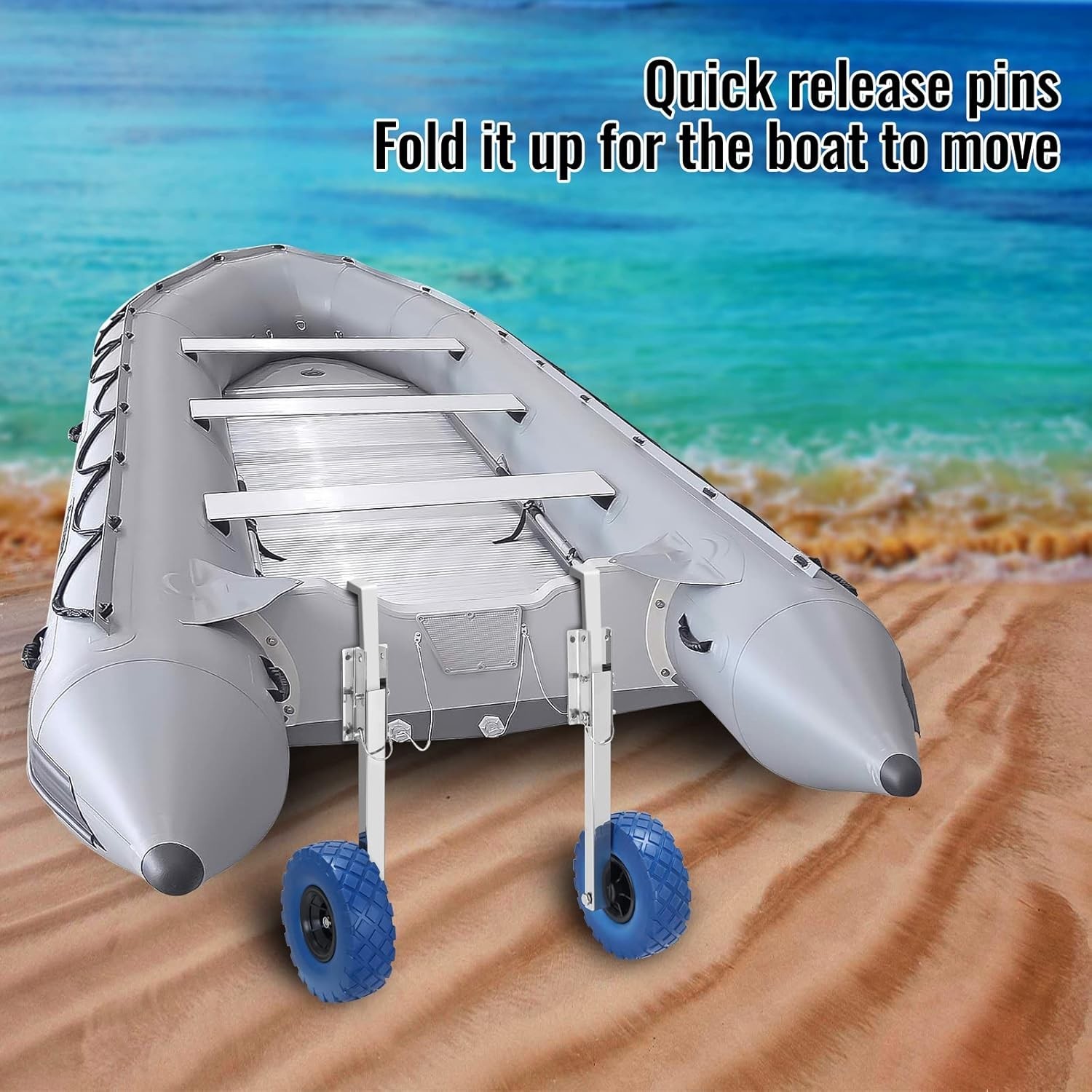 Boat Launching Wheels,10'' Inflatable Boat Launch Wheels 300 LB Loading Capacity