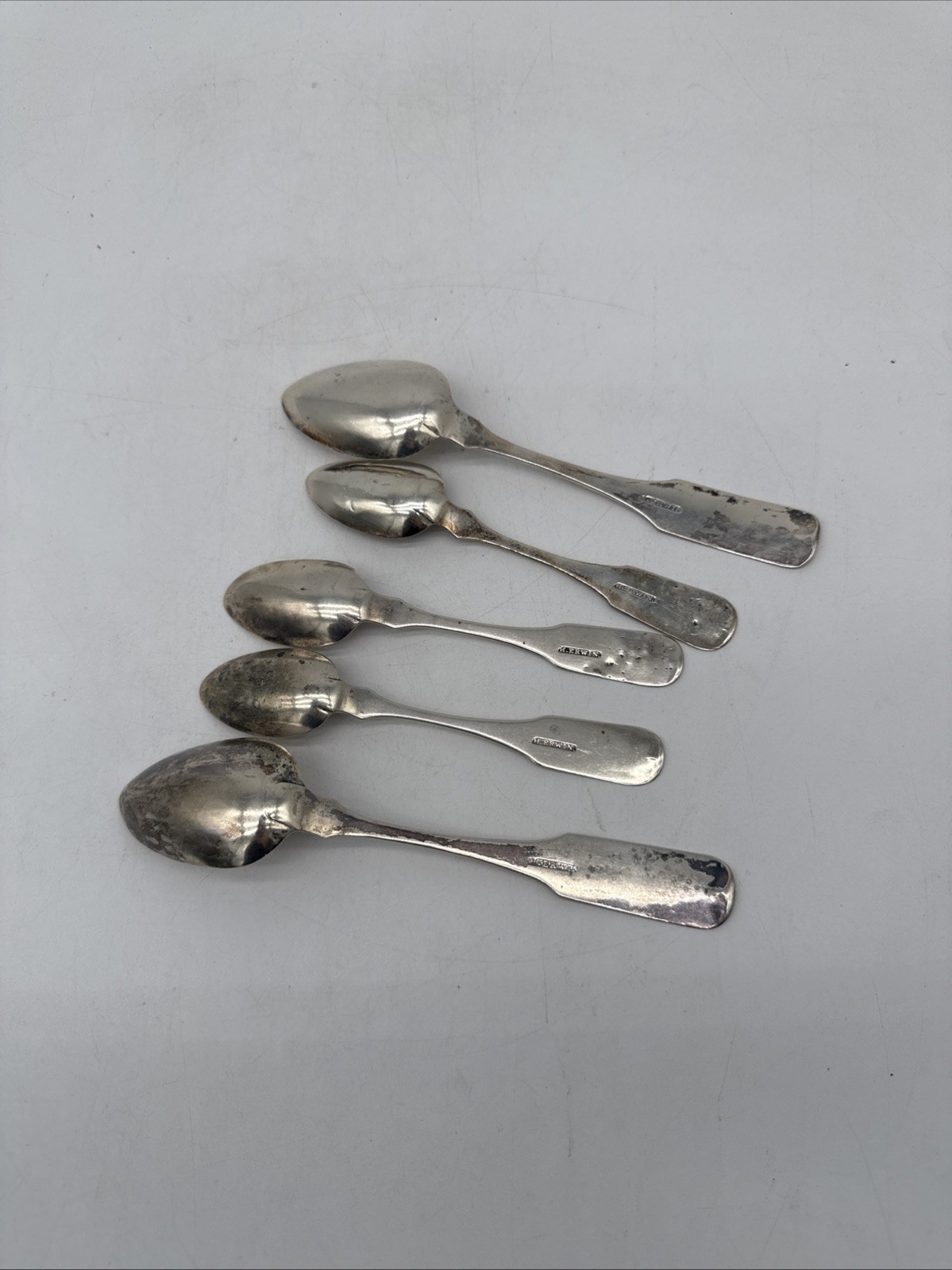 H. Erwin Lot of 5 Coin Silver Spoons Approx 3.6 Ounce