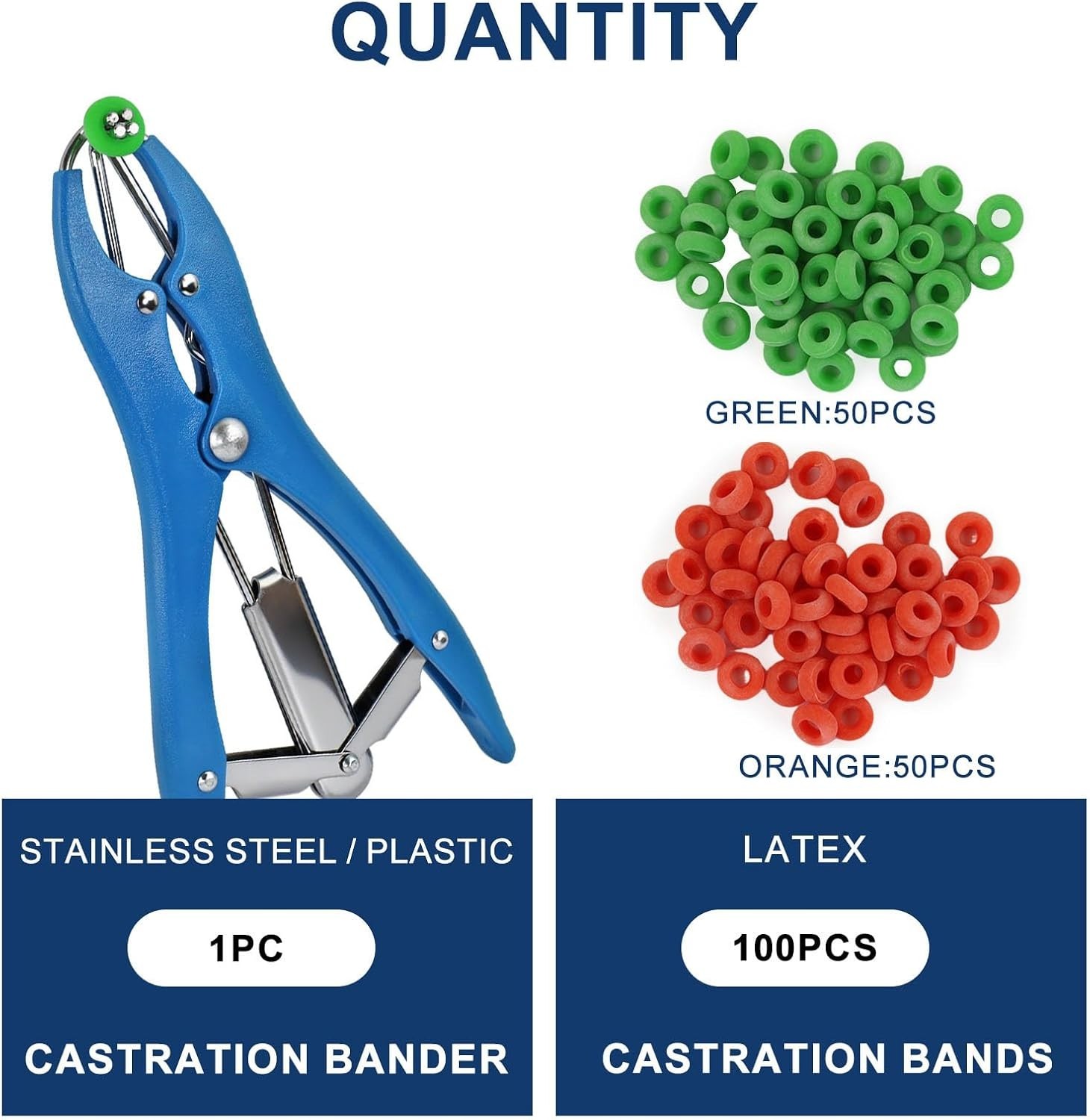 Goat Banding Kit Calves Tool, Expander Plier Bander with 100pcs...