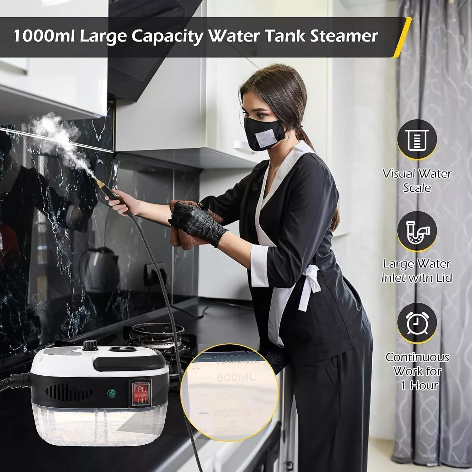 Handheld High Temp Steam Cleaner High Pressure Household Cleaning Machine 2500W