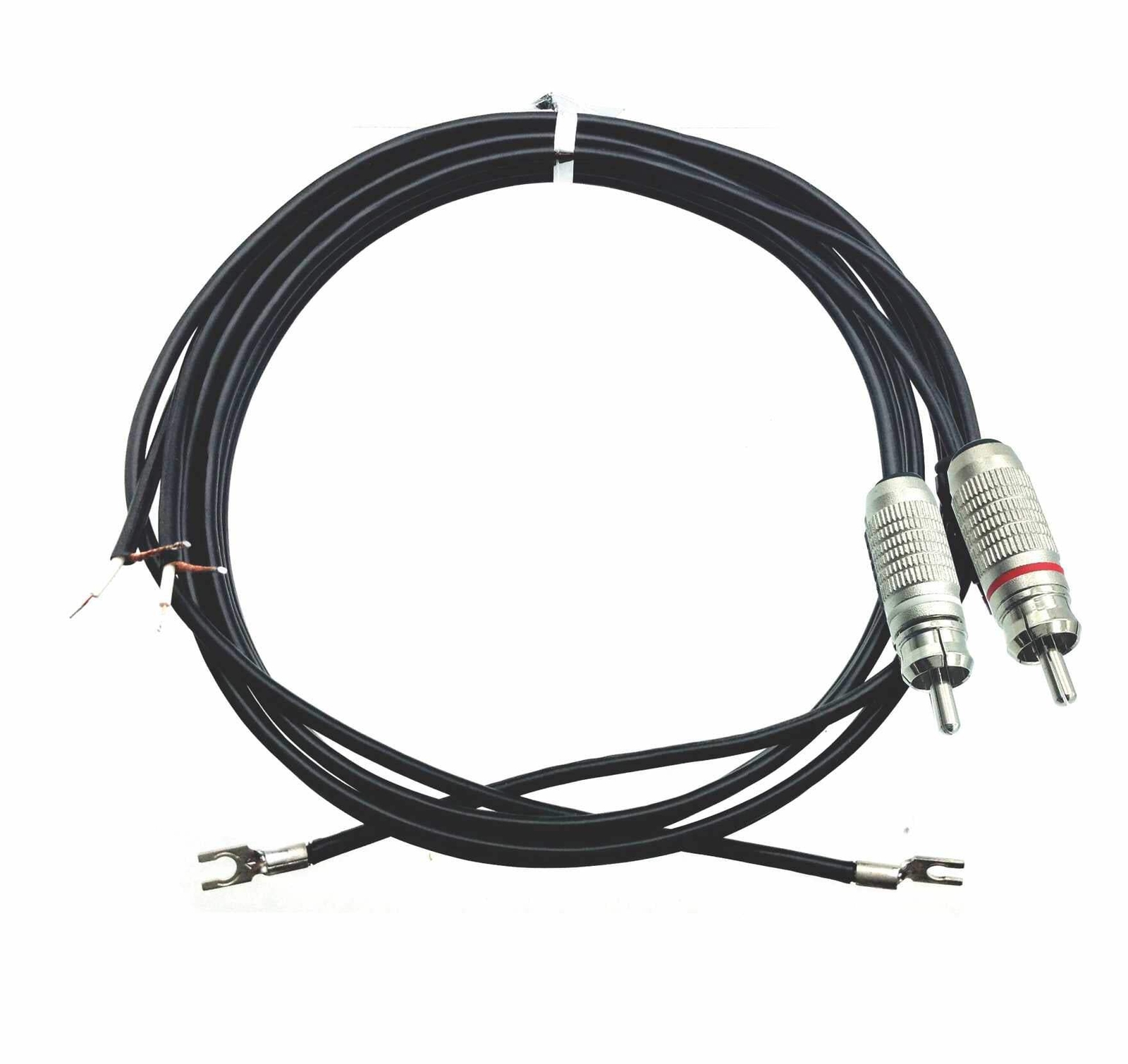 Turntable Cable RCA to Bare End with Ground Lugs