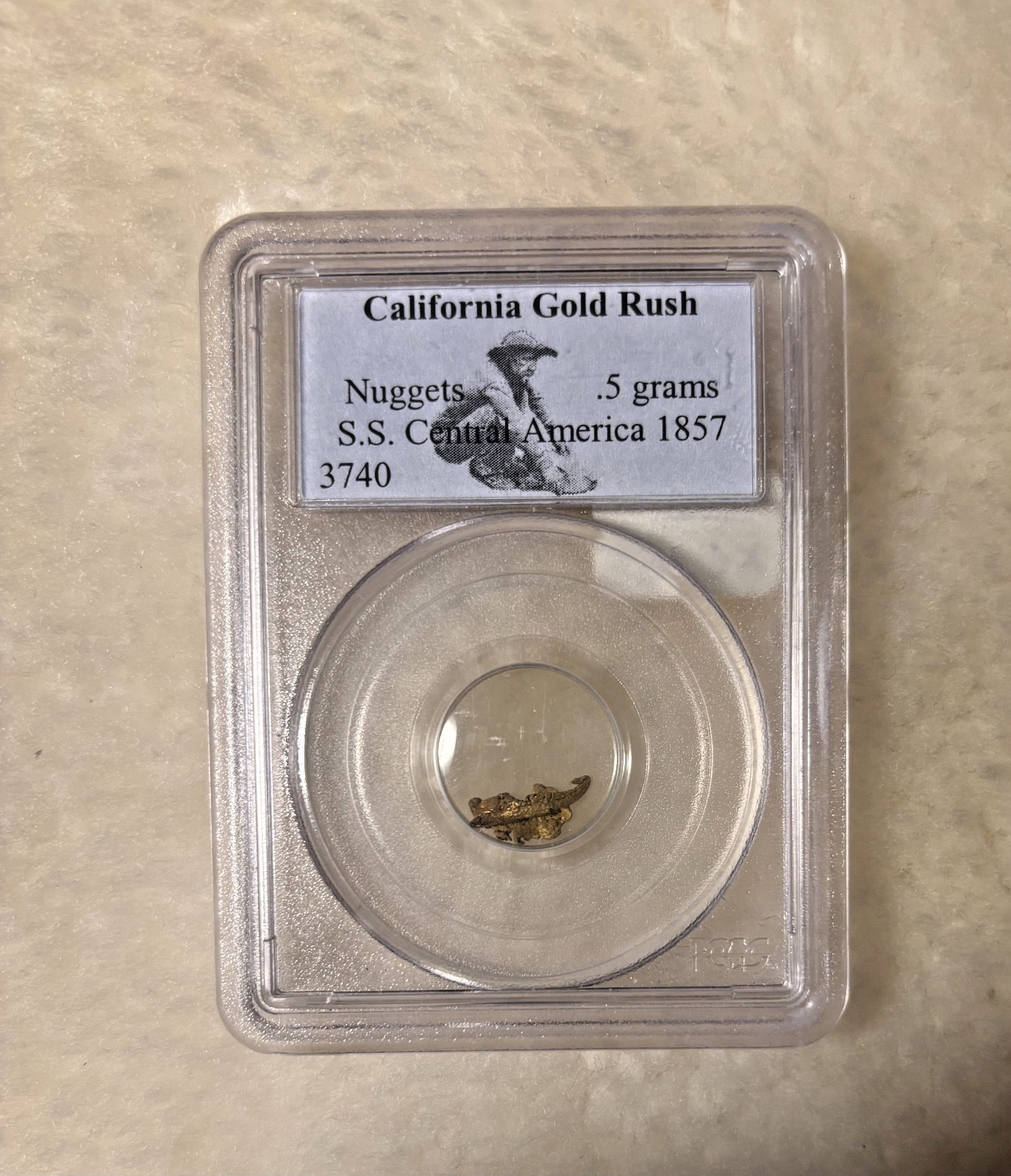 California Gold Rush PCGS S.S. Central America - 0.5 grams of GOLD.