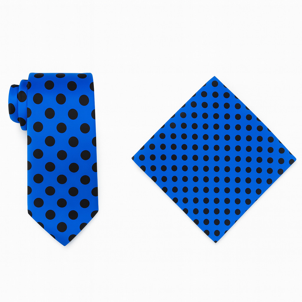 Men's Polka Dots Formal Necktie & Handkerchief Set Casual Tie for Men-20 Colors