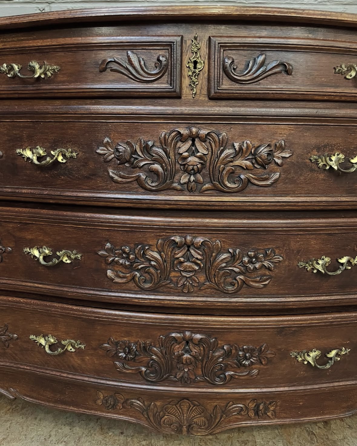 ARRIVES JUN 2025: Antique French Louis XV Style Chest of Drawers Oak Dresser