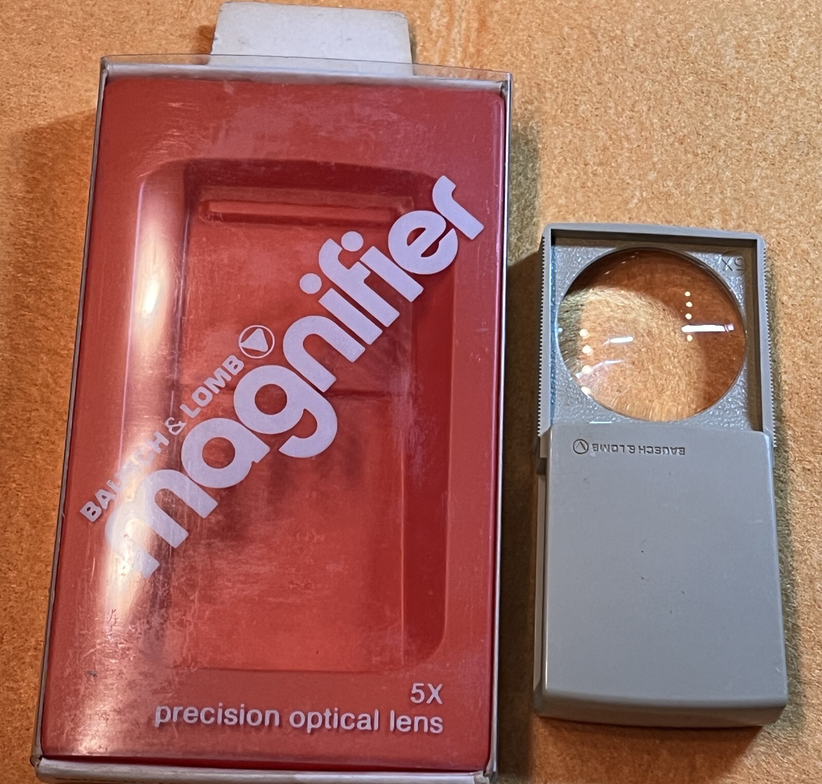 Vintage Bausch & Lomb 5x Pocket Magnifying Glass NOS! Made In USA!