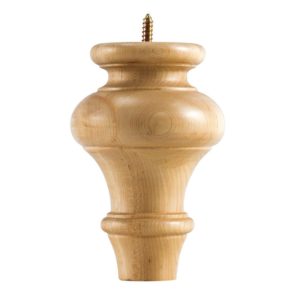 ONE- 4" x 6" Turned Transitional Bun Foot