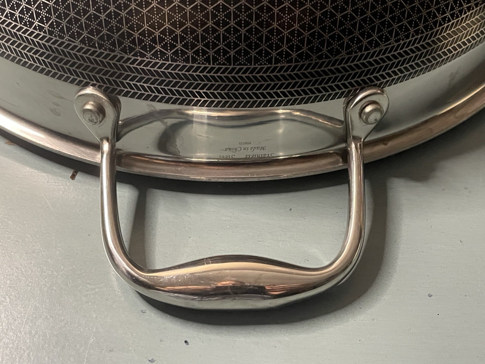 Hexclad 12" Wok Hybrid Stainless Steel Nonstick Pan Used no lid (W26)