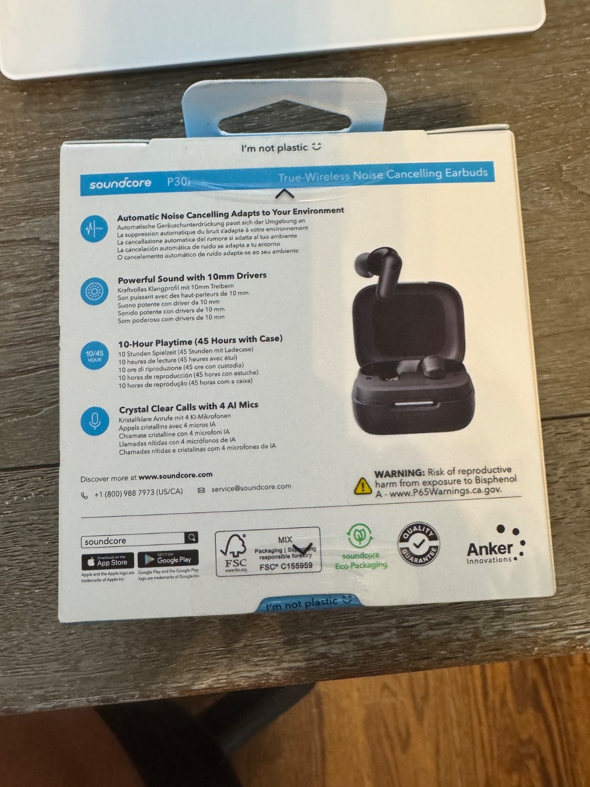 Soundcore P30i by Anker Noise Cancelling Wireless Earbuds - Black - NEW SEALED