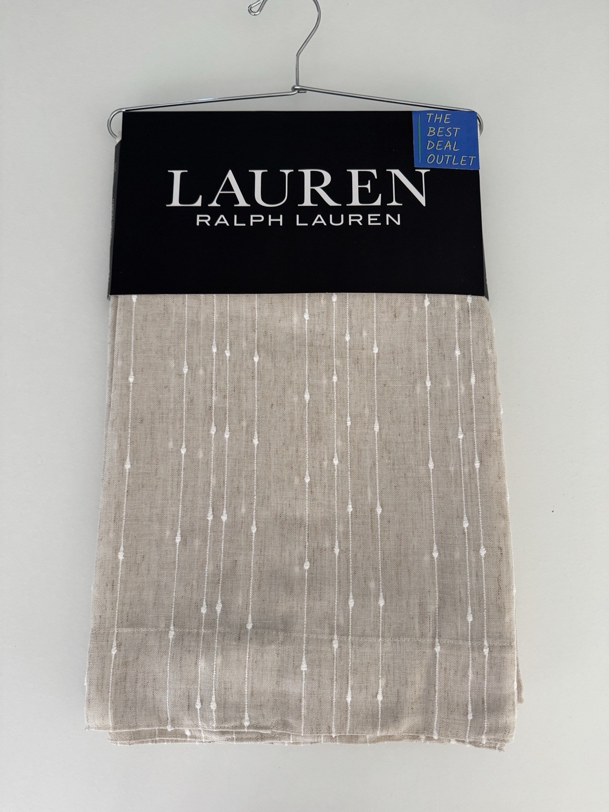 New Ralph Lauren Window Curtains 2 Panels Natural 54 x 96 Linen Back Tab Marley